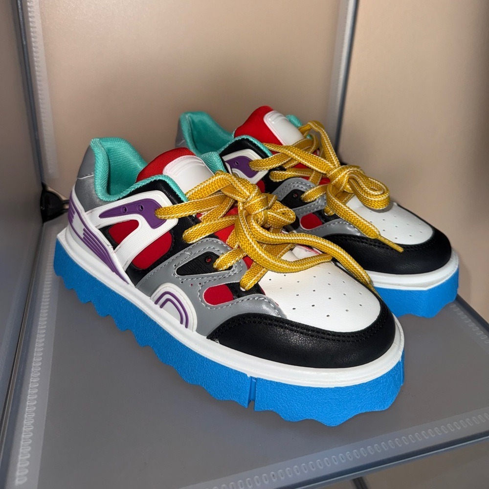 Forever Link Women's Multicolored Chunky Platform Sneakers Size 6.5
